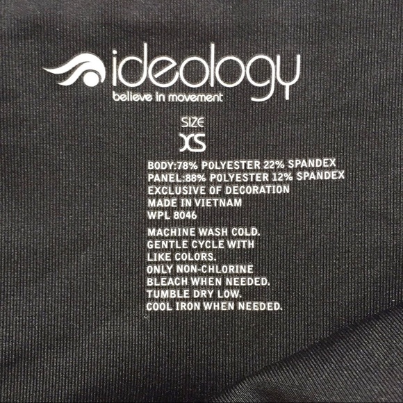 Ideology Black Mesh Trimmed legging, Size XS - Picture 3 of 4